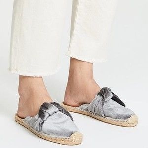 Soludos- Knotted Velvet Slip On Mule Espadrille Flats- Sz. 8